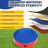 DASBET Foldable Dog Pool 80x20cm PVC Paddling Pool Collapsible Red view 3