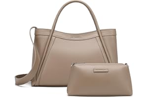 NEWBELLA Kelly Vegan Leather Tote Bag for Women - Stylish Versatile Commute Top Handle Bag, Hobo Shoulder Handbag with Purse