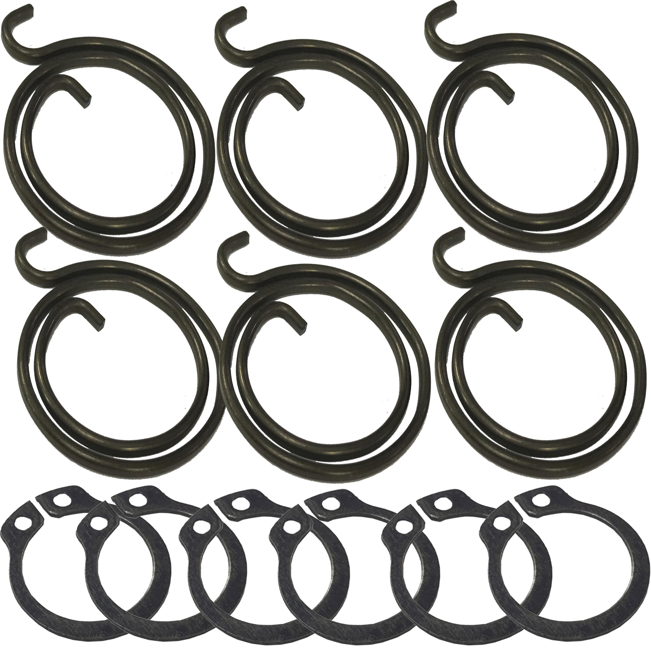 Universal Hardware 2 Turns Door Handle Springs Repair Kit Coil, 1.8mm Thick with Circlips, Replacement Parts (6 Springs 6 circlips) — image 1