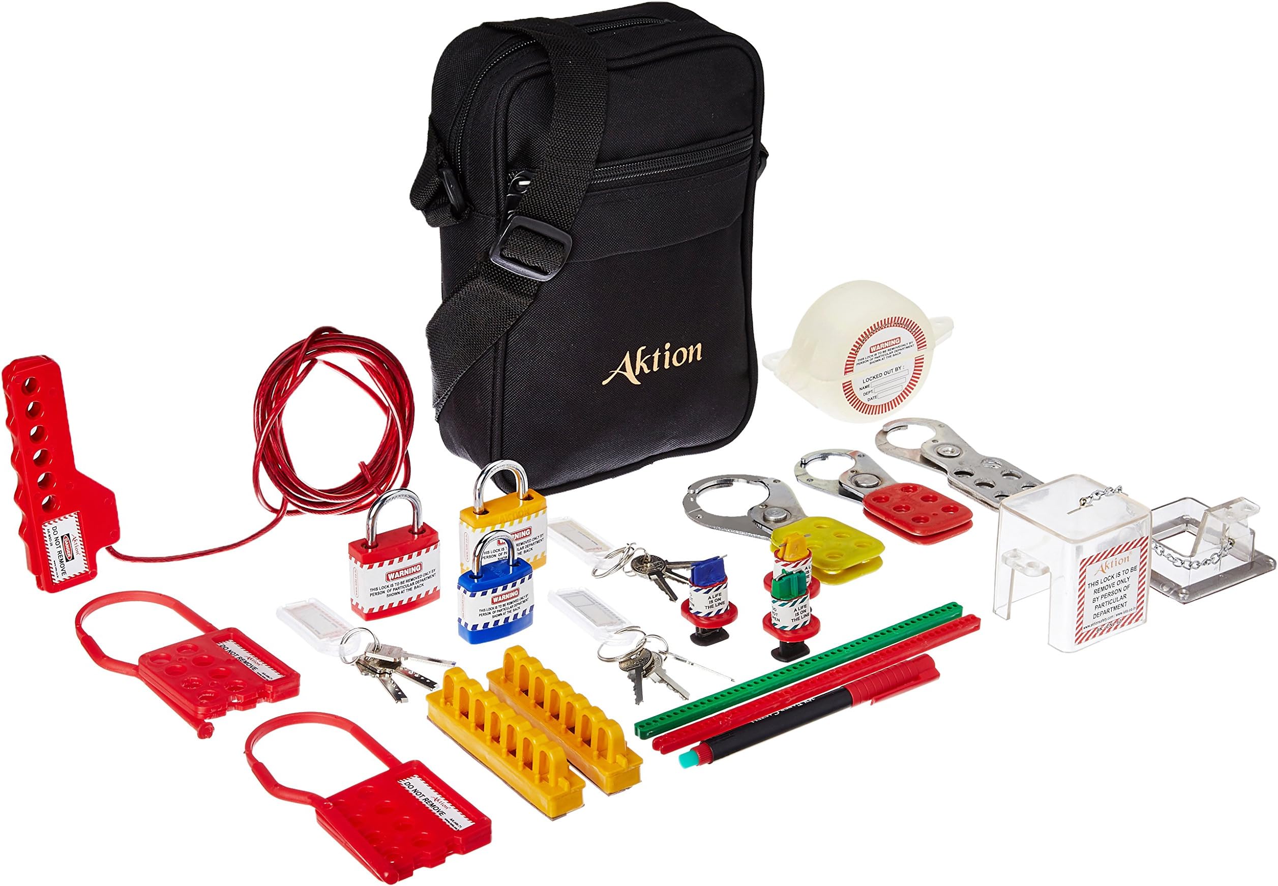 Aktion Safety Loto Safety Personal Kit AK-KIT-203 Electroplated HASP premier, Black (Pack of 1)