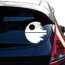 Death Star Inspired By Star Wars Decal Sticker for Car Window, Laptop, Motorcycle, Walls, Mirror and More. # 466 (6", White)