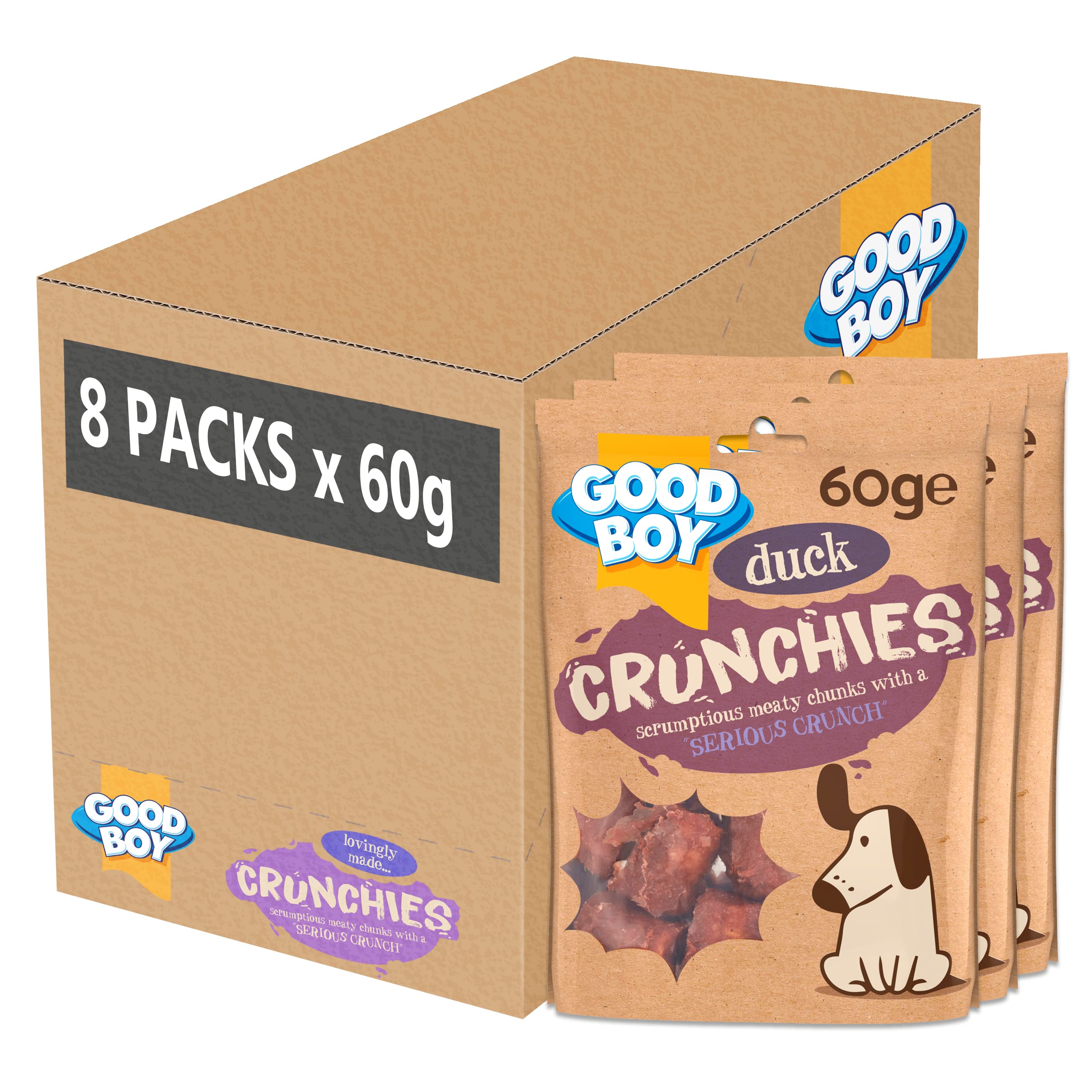 Good Boy Crunchies Duck - Natural Dog Treats - Training Treats - Bulk Box - 8 x 60g