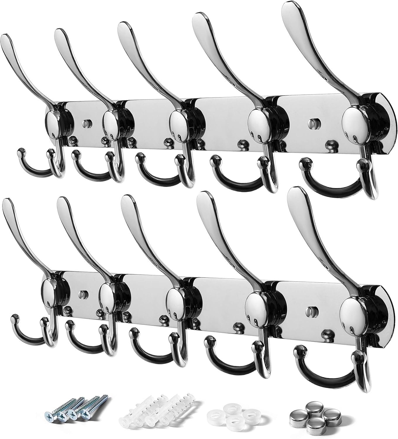 VASGOR 2pcs Heavy Duty Wall Mounted Coat Hook, Stainless