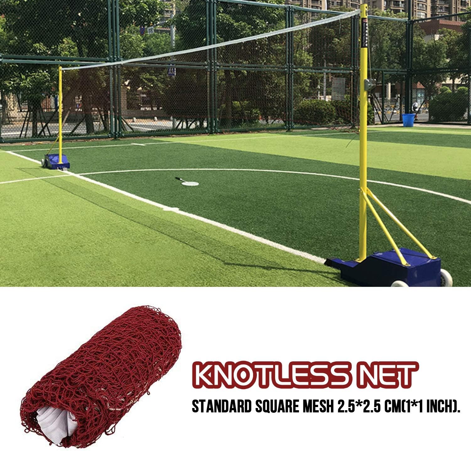 FC Portable Badminton Net with Carry Bag - 610 x 76 cm Replacement Professional Badminton Net for Indoor or Outdoor Sports, Garden, Schoolyard, Backyard, Without Frame (Nylon Braided Mesh in Red) : Sports & Outdoors