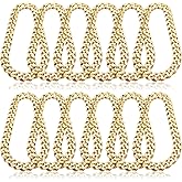 Jexine 12 Pcs Halloween Costume Rapper Chain, Hip Hop Chain Bulk Fake Necklace for Cosplay Men Women 80s 90s Punk, 32 Inch