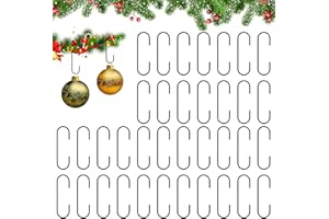 YIAROMOU Ornament Hooks, Halloween Ornament Hooks, 100 PCS Ornament Hangers, Christmas Hooks for Ornaments, Small Metal Wire Ornaments Hooks Hangers Anchors with Box for Halloween Xmas Tree Decorations, Black