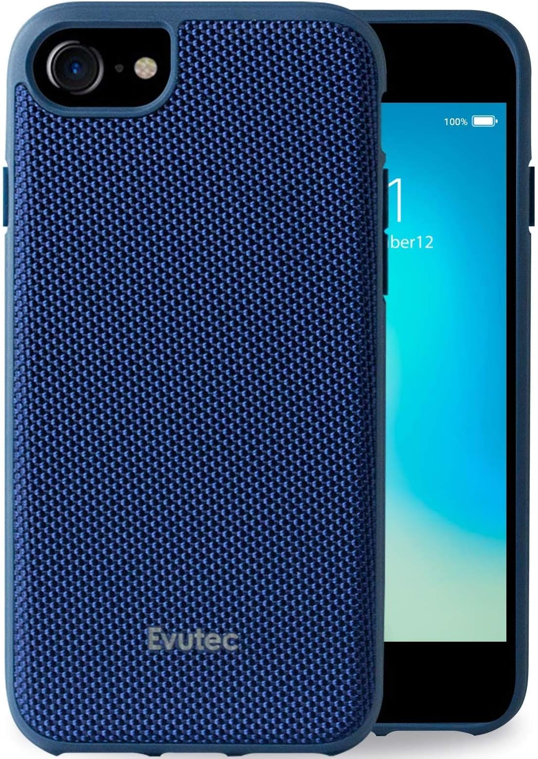 Evutec Compatible with iPhone 6/6s/7/8/SE(2020) Unique Heavy Duty Case Ballistic Nylon Premium Protective Military Grade Drop Tested Shockproof Phone Cover with AFIX+ Vent Mount-Blue