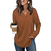 Sampeel Hoodies for Women Trendy Fall Fashion 2025 V Neck Oversized Sweatshirt Plus Size Tops Clothes
