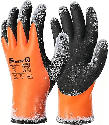3 Pack Powergrab 41-1475 3/4 Dipped Thermal Hi-Vis Orange/Black