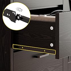IRONCK Bookshelf with Door and 3 Drawers, 71in Tall