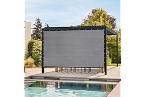 ARKOST 90% Sun Shade Cloth with Grommets, Outdoor Sun Shade Cover Heavy-Duty Sunblock Fabric Trap for Patio Lawn Garden Pergola, Grey, 12X12 FT