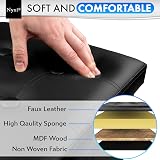 Nyxi Faux Leather 76x38x38cm Foldable Storage Ottoman Seat Black view 4