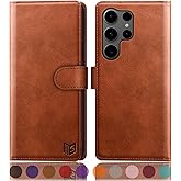 SUANPOT Compatible with Samsung Galaxy S25 Ultra Wallet case with RFID Blocking Credit Card Holder,Flip Book PU Leather Protective Cover Women Men for Samsung S25 Ultra Phone case Light Brown | RFID Blocking, Credit Card Holder, Flip Book, PU Leather, Protective Cover, Women Men