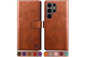 SUANPOT Compatible with Samsung Galaxy S25 Ultra Wallet case with RFID Blocking Credit Card Holder,Flip Book PU Leather Protective Cover Women Men for Samsung S25 Ultra Phone case Light Brown