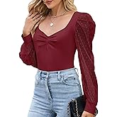 ZAFUL Womens Mesh Long Sleeve Tops Sexy Going Out Shirts Casual Fall Outfits