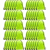 GoodtoU Drawstring Bags, Drawstring Backpack for Sport, Traveling, Team (60Pcs, Fluorescent Green)