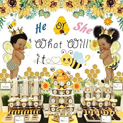 Buy Bee Gender Reveal Backdrop Baby Shower African American Gender Reveal What Will It Bee Bumble Banner Photography Online In Uk B07r65dtgj