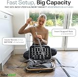 Nest Zest 100L Double Laundry Basket with Lid 2 Compartments Grey view 8