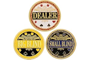 Lunorvexia Big Blind Small Blind Poker Chips Set with Poker Dealer Button - Metal Poker Chips for Texas Holdem Poker Night | 