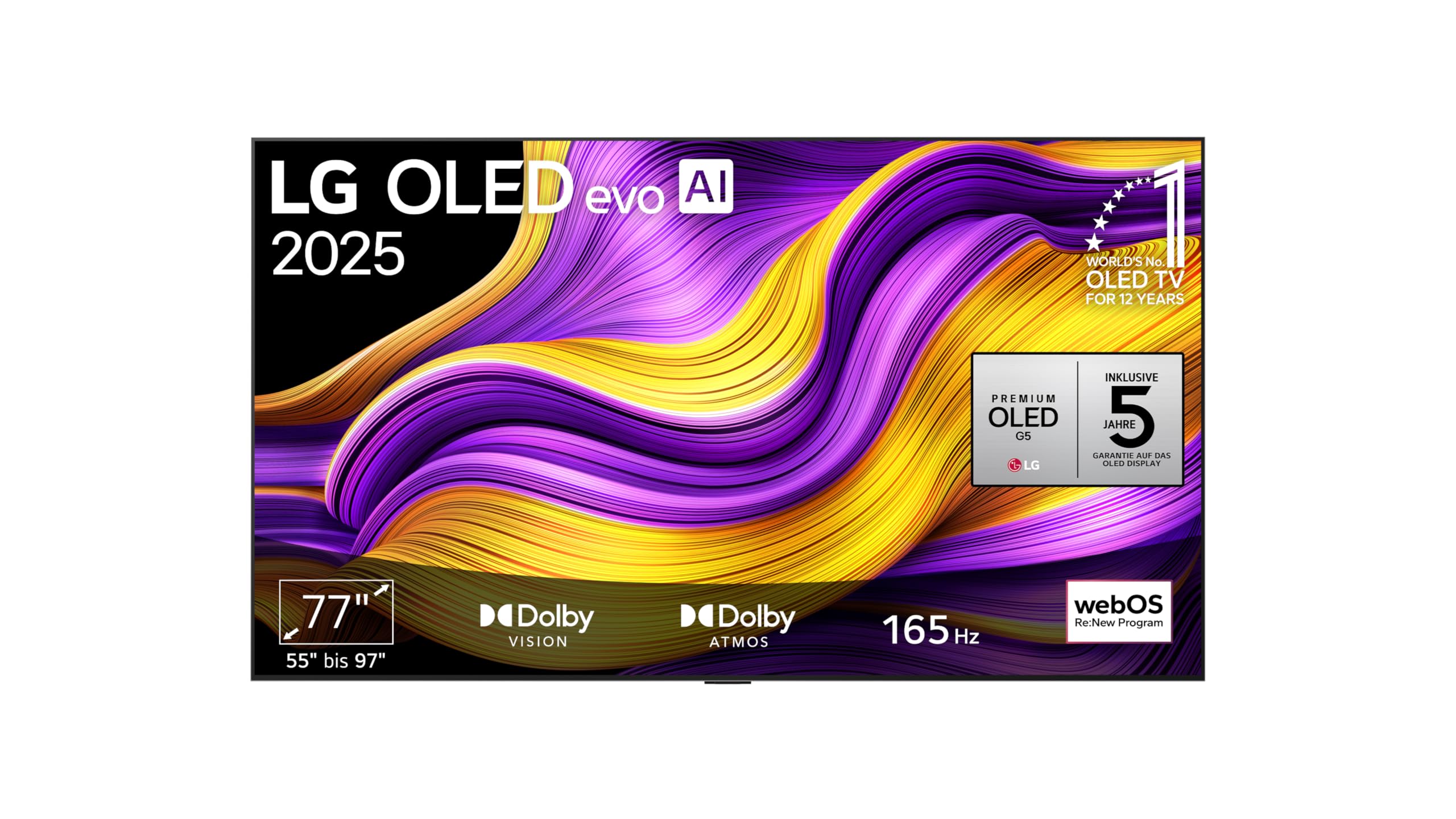 LG OLED77G57LW TV 77 Zoll (195 cm) 4K OLED evo AI TV (α11 Gen2 4K AI Prozessor, webOS 25, 120Hz (VRR bis zu 165Hz)) [Modelljahr 2025]