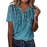 Zeagoo Shirts for Women Casual Short Sleeve Floral Blouses Summer Top Business Work Clothes