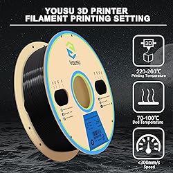 YOUSU PETG 3D Printer Filament 1.75mm Black