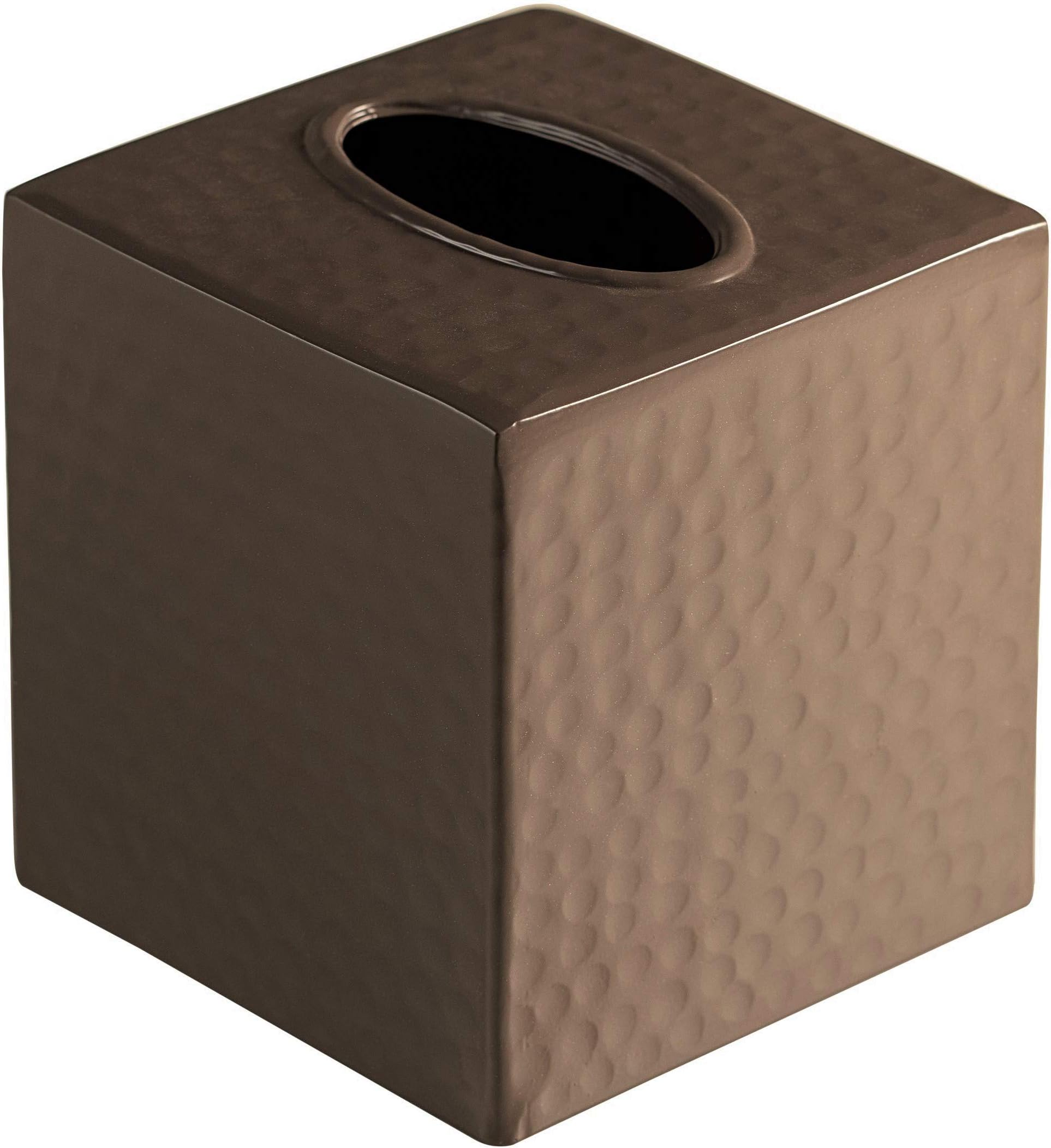 Monarch Living Monarch Hand Hammered Beaver Brown Metal Tissue Box Cover