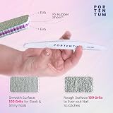 PORTENTUM 8 Pcs Nail Files 100/180 Grit Washable Emery Board Manicure Buffing view 4