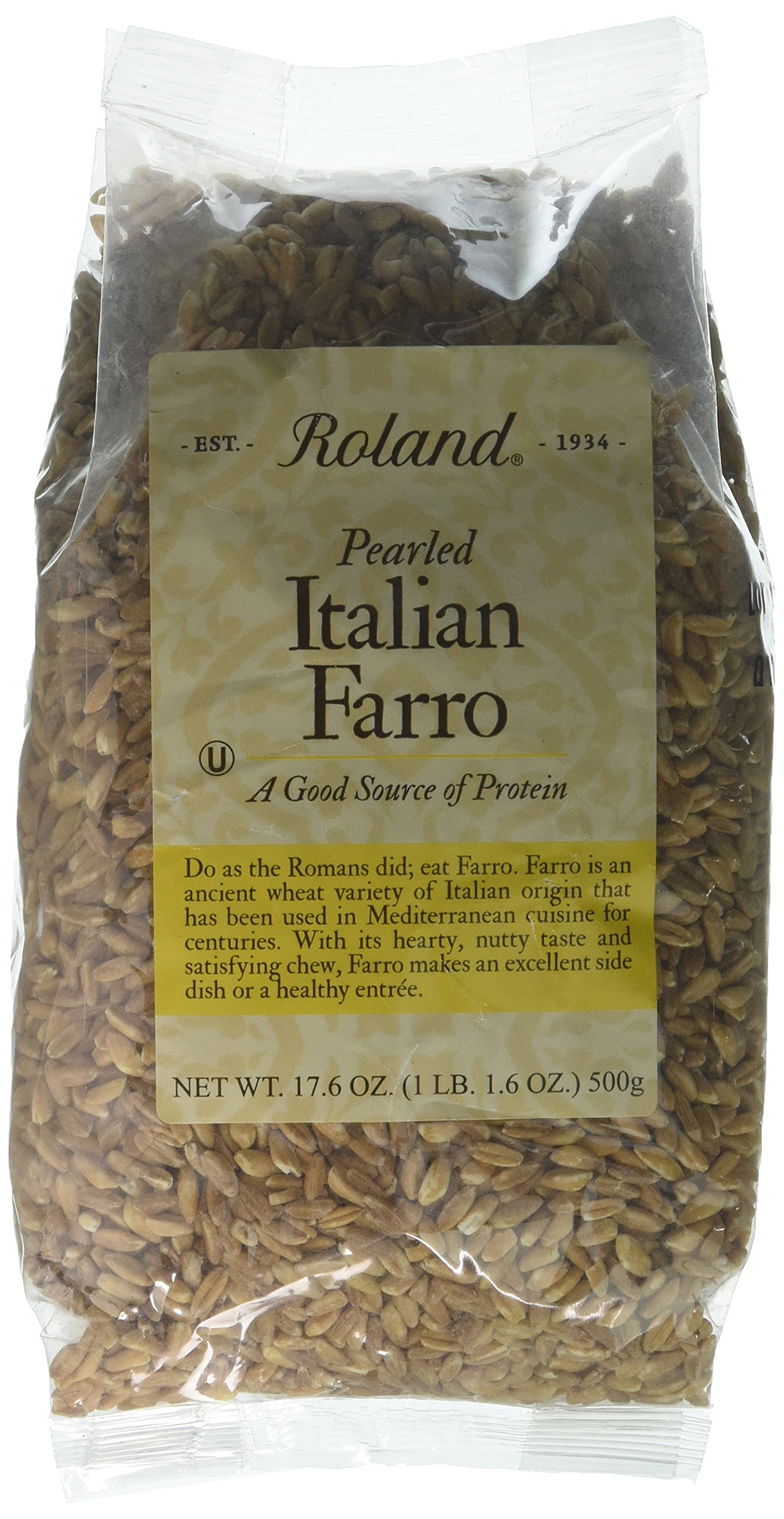 Roland Pearled Farro, 3Pounds Bag Dried Farro Grocery