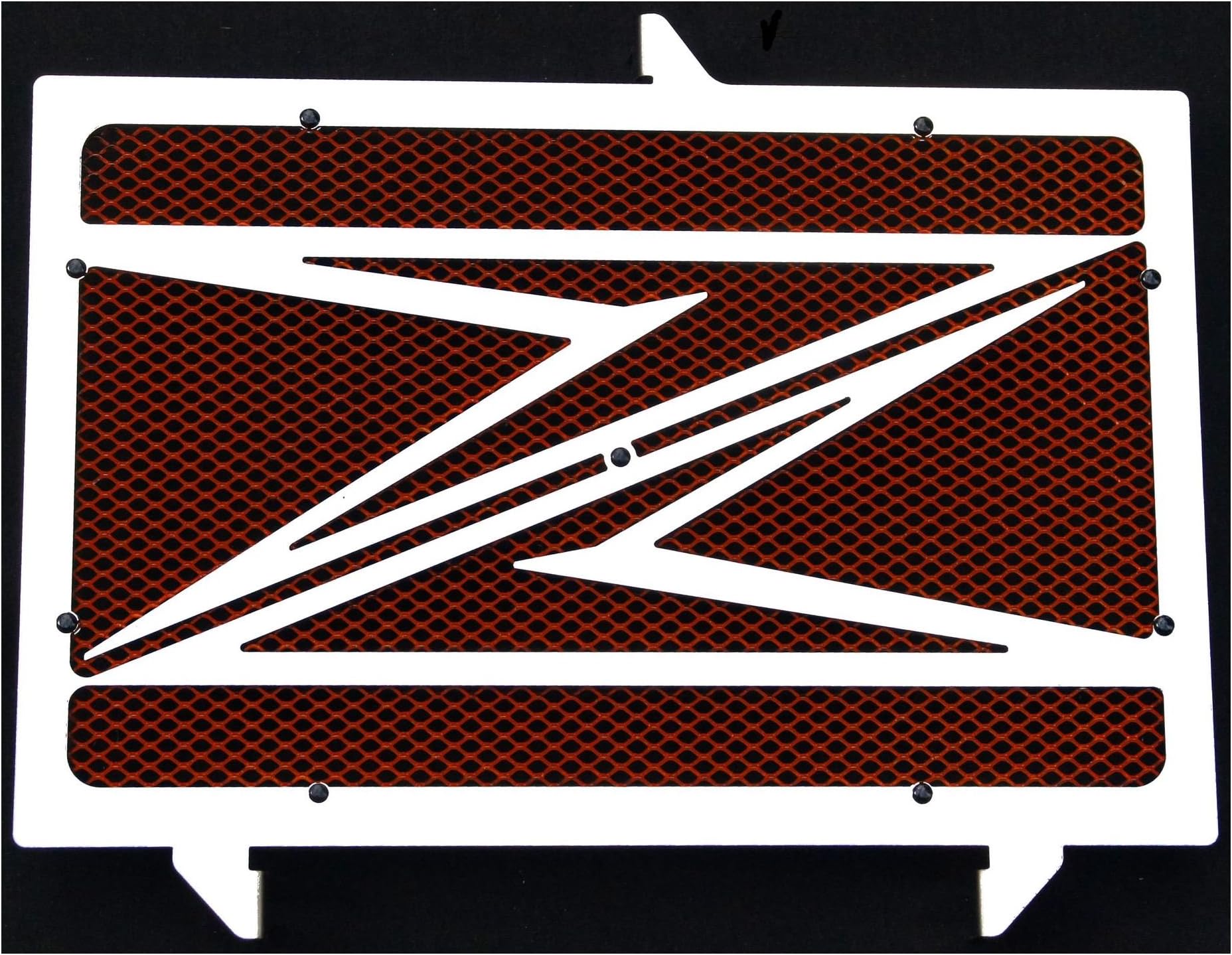 Radiator cover / radiator guard Kawasaki Z750 07>12 , Z800 13>16 and Z1000 07>14 design "Z" + red protective mesh