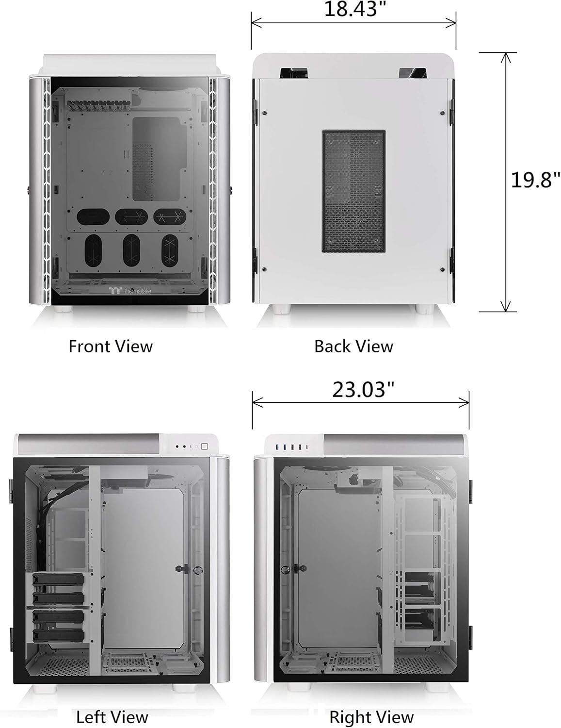 Computer Cases Thermaltake Level 20 Ht Snow Edition 4 Tempered Glass Type C Fully Modular E Atx Full Tower Computer Chassis With 2 140mm Top Fan Pre Installed Ca 1p6 00f6wn 00 Electronics
