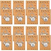 Yinkin 16 Sets Nurse Appreciation Gifts Keychain with Display Card Thank You Nurses Inspirational Keyrings with Pendant Gifts for Student Practitioner Doctor Christmas
