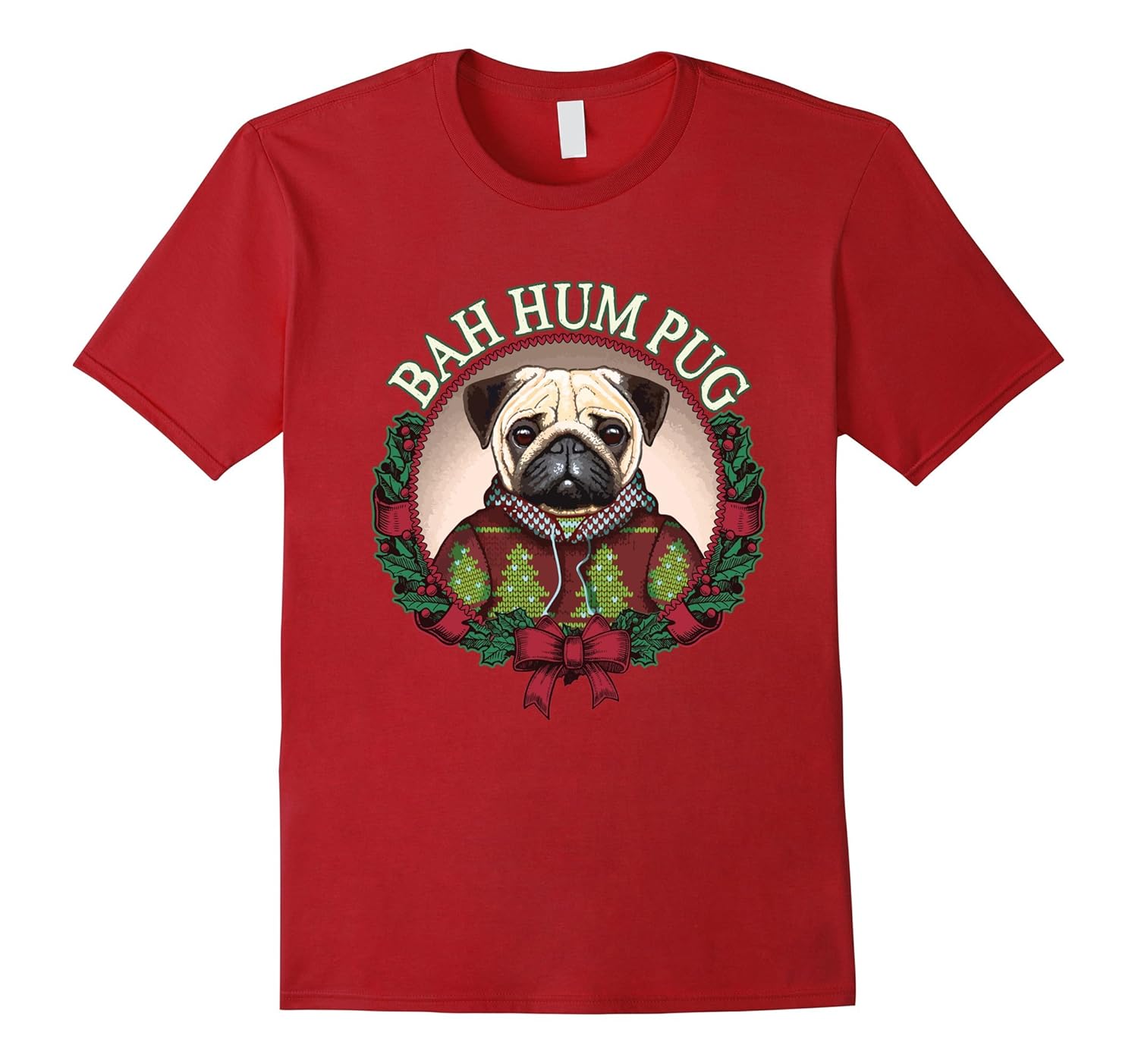 Bah Hum Pug T-Shirt Funny Christmas Pun Shirt for Pug Lovers-ANZ