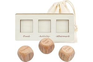 HD WOOD CRAFT 2024 New Couples Date Night Activities Date Night Dice for Couples Food Cube Game Fun Night Dating Decision Dice Romantic Wood Couple Date Night Ideas Gifts from Girlfriend Boyfriend Newlywed