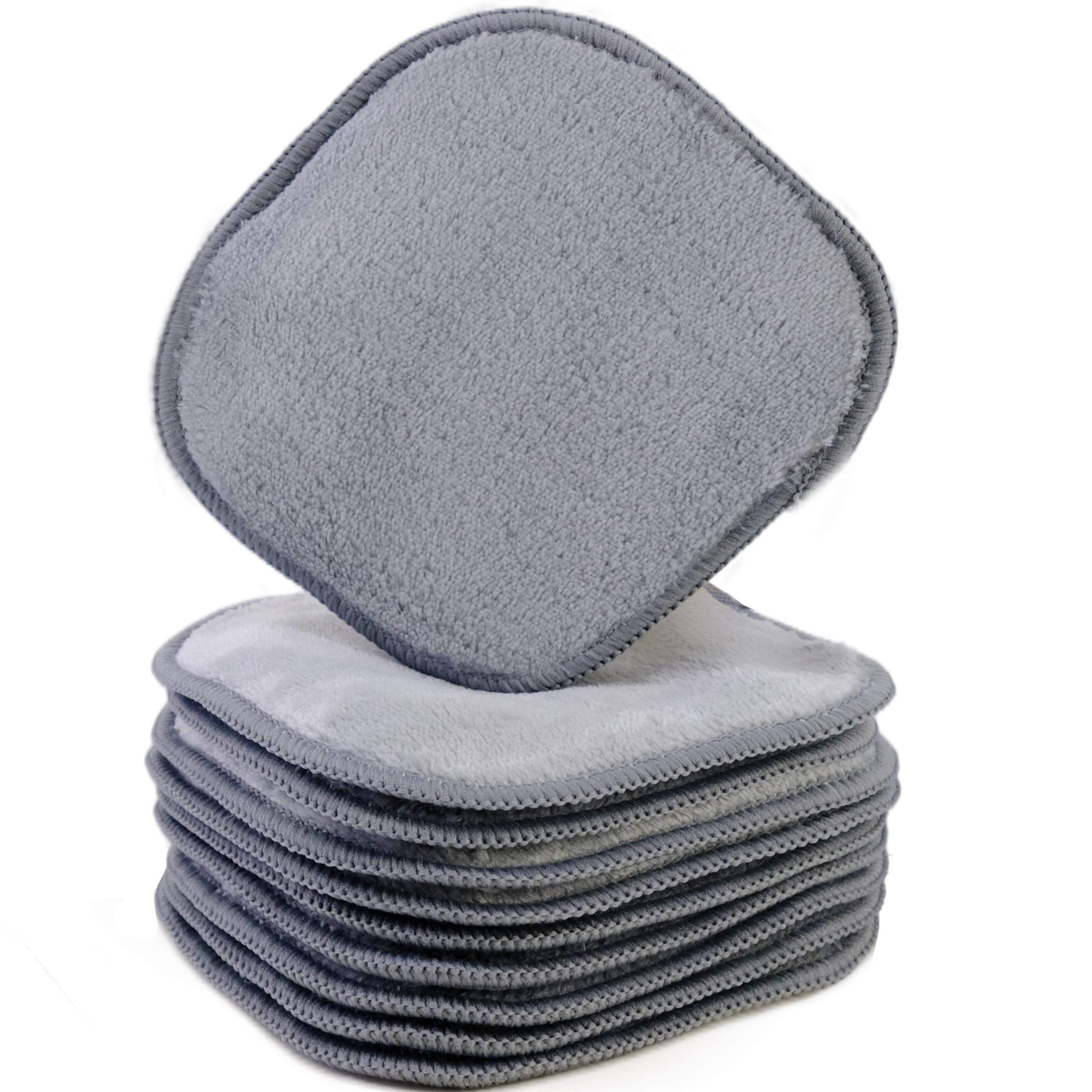 Polyte Premium Hypoallergenic Chemical Free Microfibre Fleece Makeup Remover and Facial Cleansing Cloth (13x13 cm, 10 Gray Cloths)