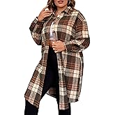 CARE LUCK Flannel Plaid Shirt for Women Long Sleeve Blouse, Trendy Collared Casual Top Plus Size(Slim Fit,Please Size Up)