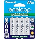 Panasonic BK-3MCCA8BA eneloop AA 2100 Cycle Ni-MH Pre-Charged Rechargeable Batteries, 8 Pack