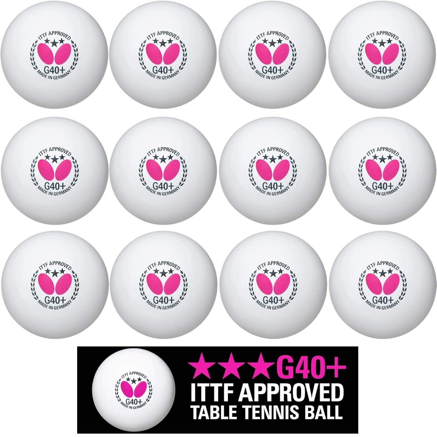 Butterfly G40+ 3 Star IITF Table Tennis Balls (12 balls) Amazon.co.uk
