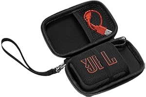 Ginsco 2025 New Case for JBL Go 4 and Go 3- Ultra-Portable, Waterproof and Dustproof Bluetooth Speaker, for Go 3 - Mini Bluetooth Speaker, Travel Carrying Hard Case with Detachable Strap(Black)