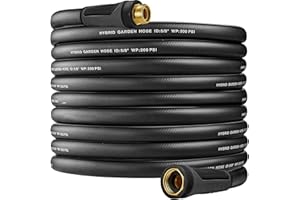ARTISTAN Garden Hose 5/8 in. x 50 ft, Heavy Duty,Kink-free with 4 Layers of Innovative Nano Rubber&PVC, 2024 Version/New Patented, Lightweight,Durable,Car Washing Pipe Flexible Water Hoses