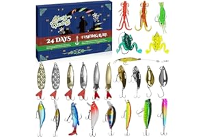 GRNHEAT Fishing Advent Calendar 2025 Adult Men Teen Boys, 24 Days Fishing Lures Christmas Countdown Calendar, Xmas Fishing Gifts for Fishing Lovers, Father, Boyfriend, Brother