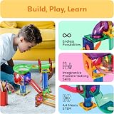 PicassoTiles Magnetic Marble Run STEM Race Track Set 50 Pieces Ages 3+ view 2