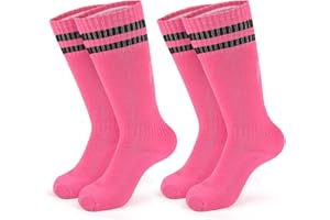 2 Pairs Kids Soccer Socks Athletic Sports Team Knee High Socks for Youth Boys Girls