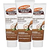 Palmer's Coconut Oil Formula Coconut Sugar Facial Scrub Exfoliator, Face Scrub to Gently Exfoliate Away Dirt and Dead Skin Cells with Chamomile to Soften & Calm, 3.17 Ounces (Pack of 3)