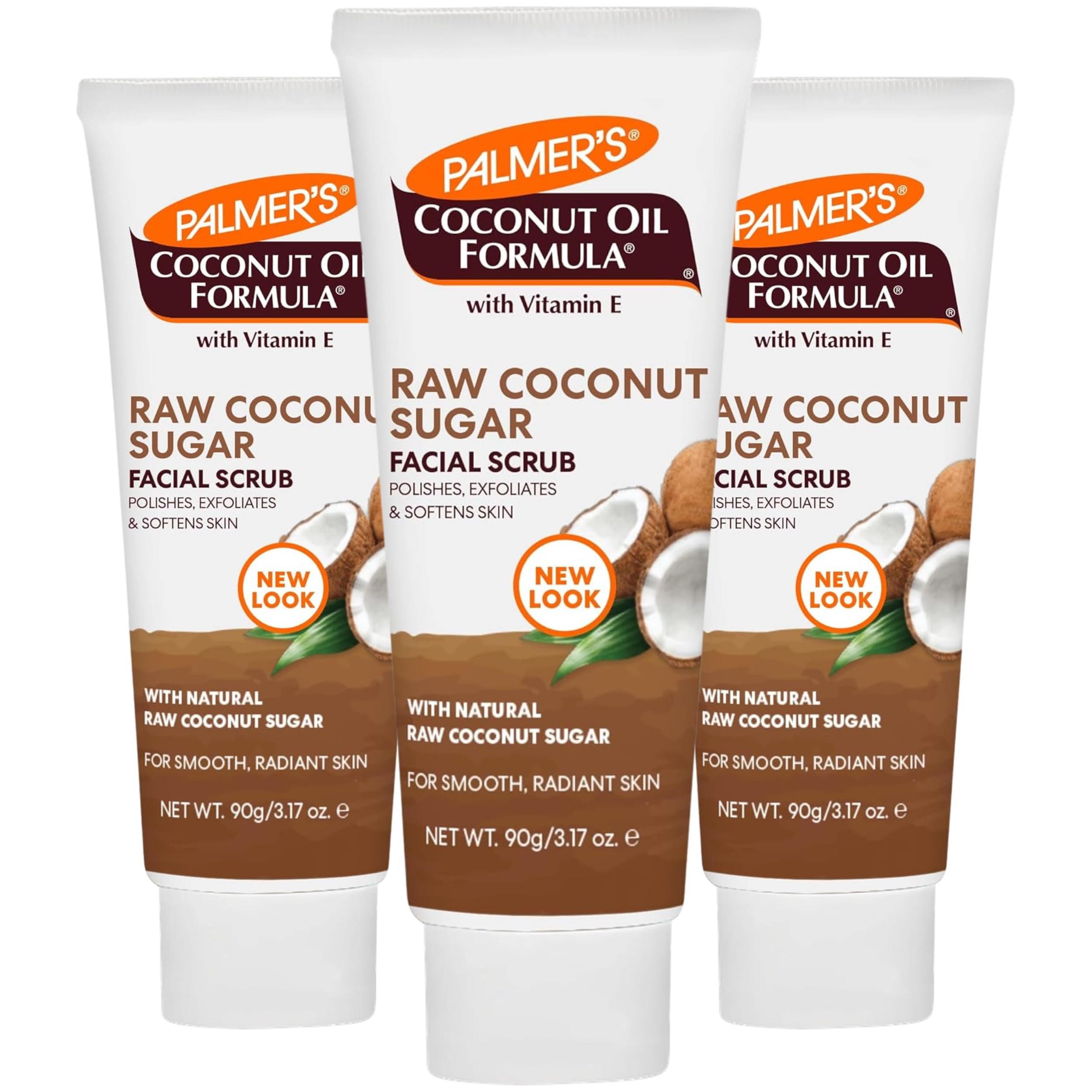 Palmer's Coconut Oil Formula Coconut Sugar Facial Scrub Exfoliator, 3.17 Ounces (Pack of 3)