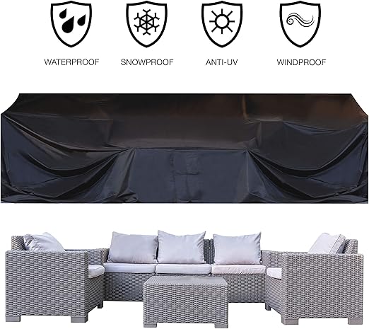Amazon Com Joory Patio Furniture Cover Outdoor Sectional Furniture Covers Waterproof Dust Proof Furniture Lounge Porch Winter Sofa Cover Protector D126 X W63 X H28 Double Stitched Seam And Waterproof Strips Kitchen Dining