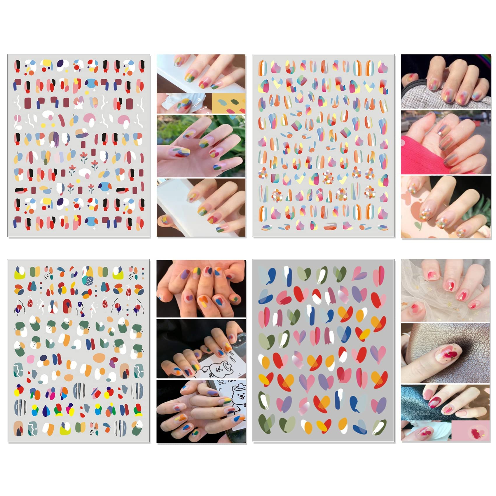 TailaiMei 12 Sheets Abstract Nail Art Stickers, Graffiti Fun Self-Adhesive Nail Decals, Minimalist Art Nail Decoration for Women - Image 4
