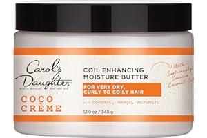 L'OREAL PARIS Carol's Daughter Coco Creme Coil Enhancing Moisture Butter, with Coconut Oil and Mango Butter, for Very Dry Curly Hair, Paraben and Silicone Free, 12 oz