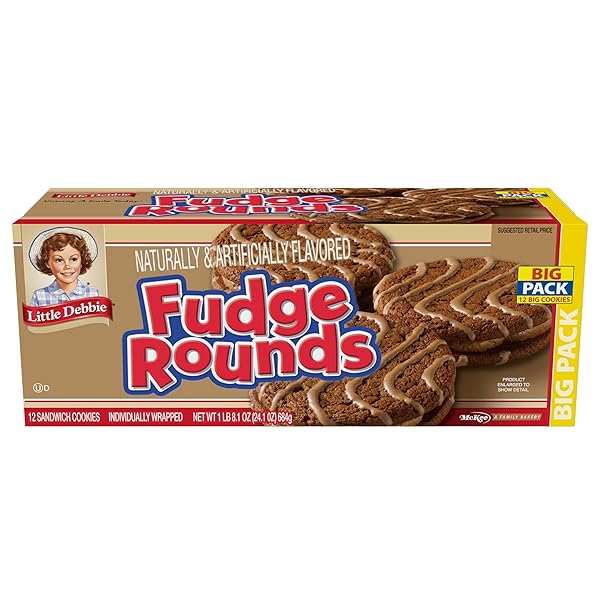 LITTLE DEBBIE FUDGE ROUNDS BIG PACK, 24.1 OZ BOX