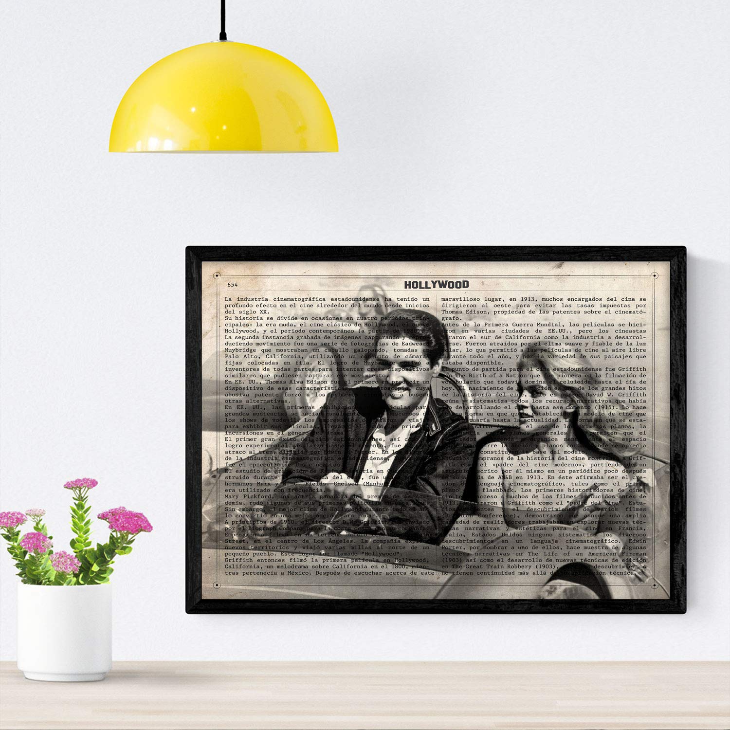 Nacnic Poster Viva Las Vegas in the car. Old sheets Hollywood. Vintage design with definitions film. A4 size